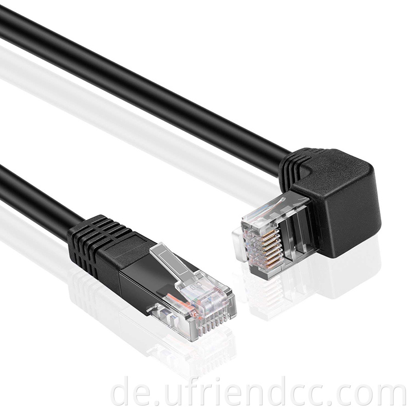 Hochwertige OEM -Herstellung PVC Right Angel Ethernet Patch RJ45 Kabel